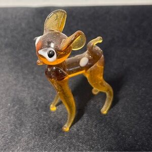 Vintage Glass Deer Figurine. Delicate.